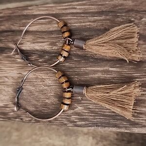 Boho Beaded Hoops Copper